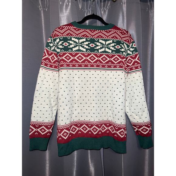 Ugly Christmas Sweater Xmas Size Large Elf Cardigan - Picture 3 of 3